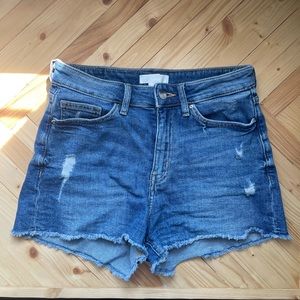 High Waisted Denim Cutoff Shorts